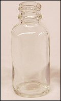  1 oz..   20 410 Flint/Clear  Boston Round  Glass   Bottle