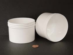  8 oz.   89 400 White  Regular Wall  Plastic   Jar