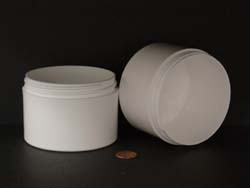  8 oz.   89 400 White  Thick Wall  Plastic   Jar