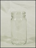 clear glass mini bottle with