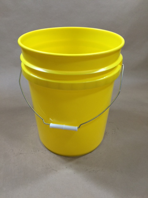  5 Gallon   Open Head Yellow  Heavy Duty Yellow  Plastic   Pail