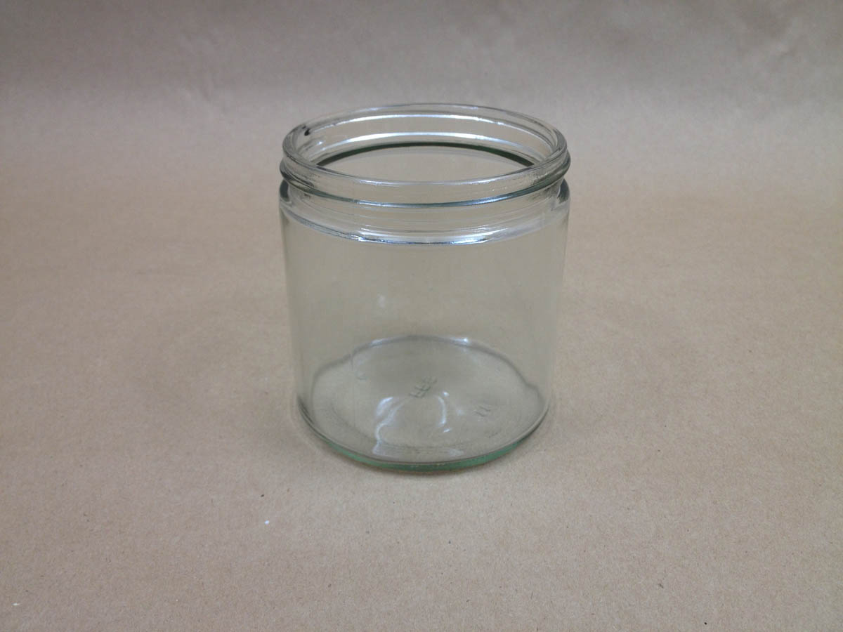  16 oz.   89 400 Flint/Clear  Straight Sided Round  Glass   Jar
