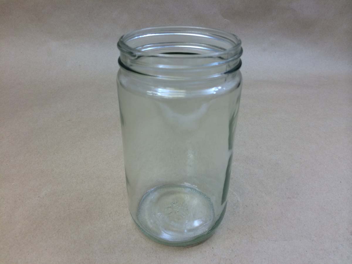  32 oz.   89 400 Flint/Clear  Straight Sided Round  Glass   Jar