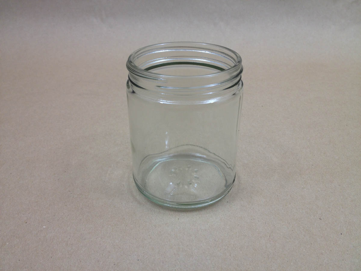  9 oz.   70 400 Flint/Clear  Straight Sided Round  Glass   Jar
