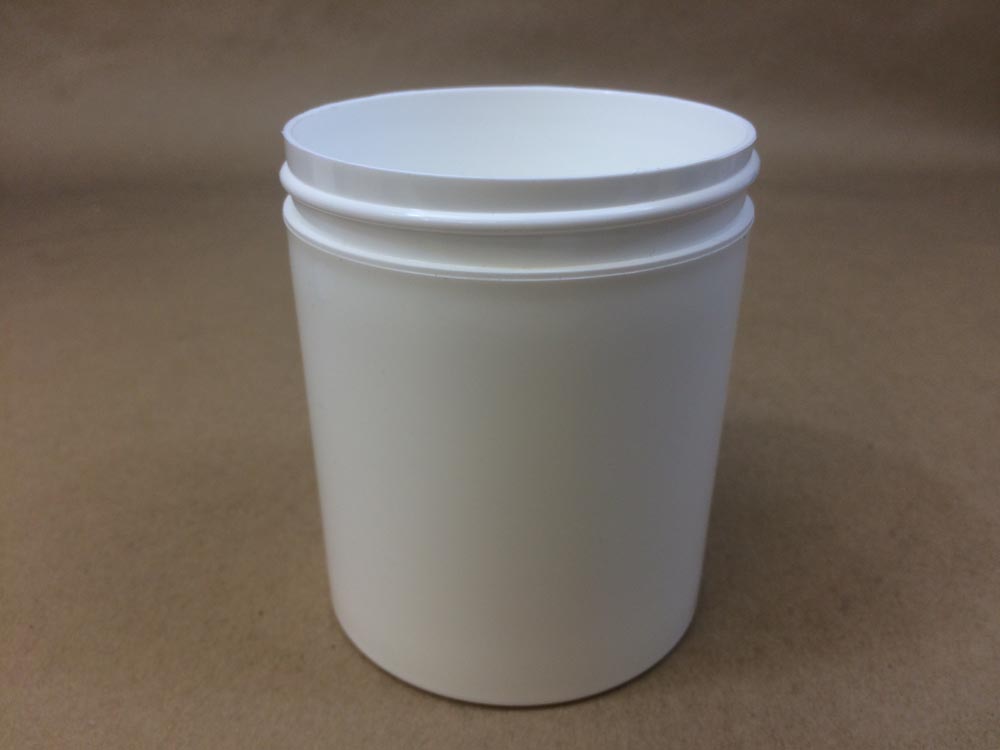  16 oz.   89 400 White  Thick Wall  Plastic   Jar