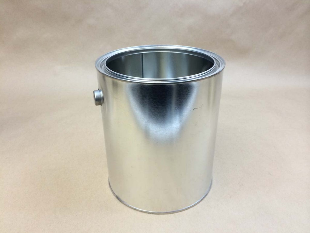  1 Gallon   Open Head Silver    Tin   Can with Ears and Bails