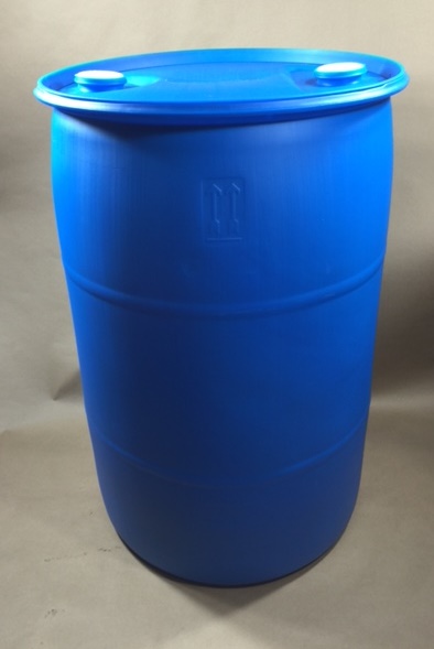  55 Gallon    Blue  Closed Top Round  Plastic   Drum