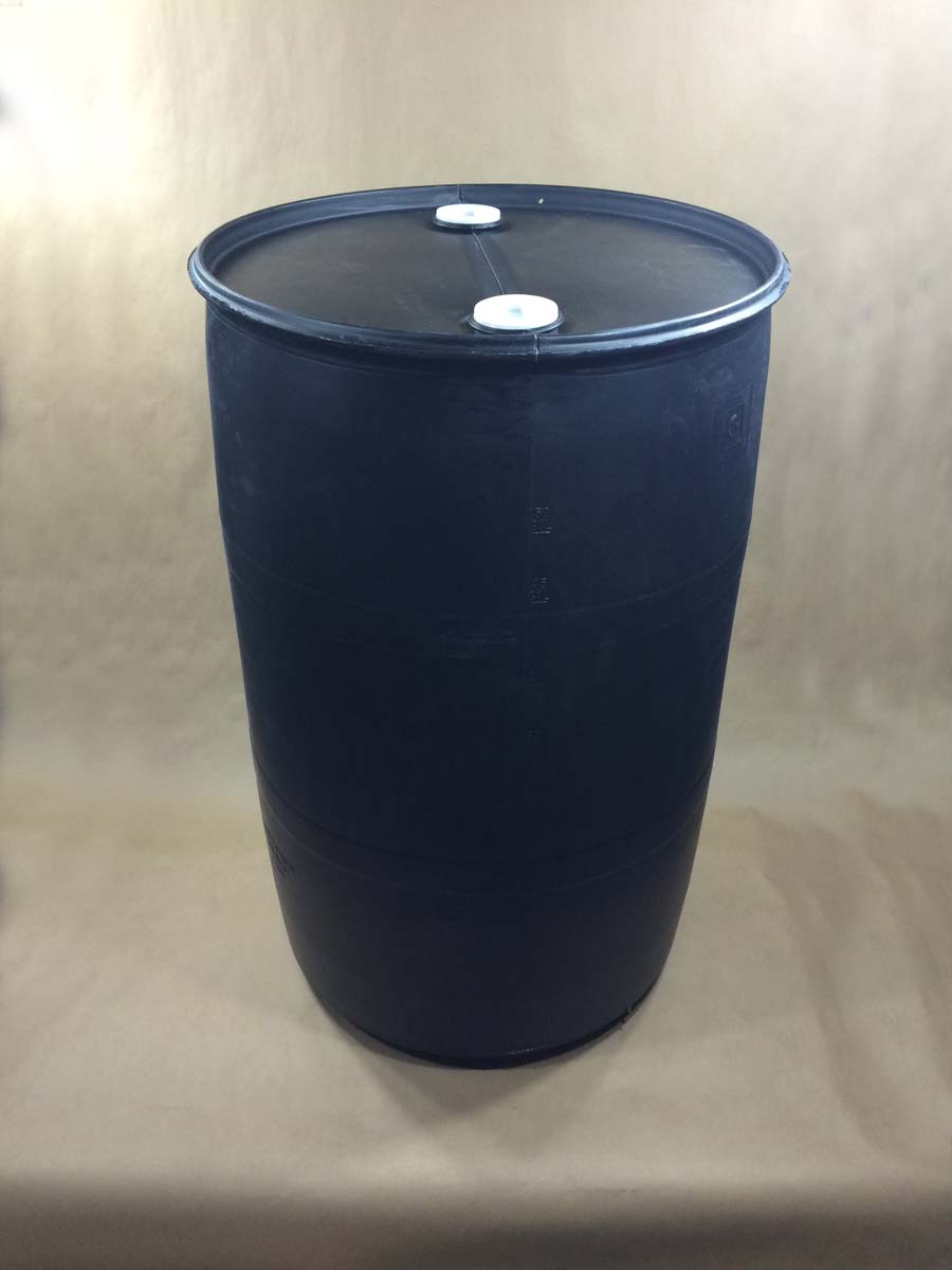  55 Gallon    Black  Closed Top Round  Plastic   Drum
