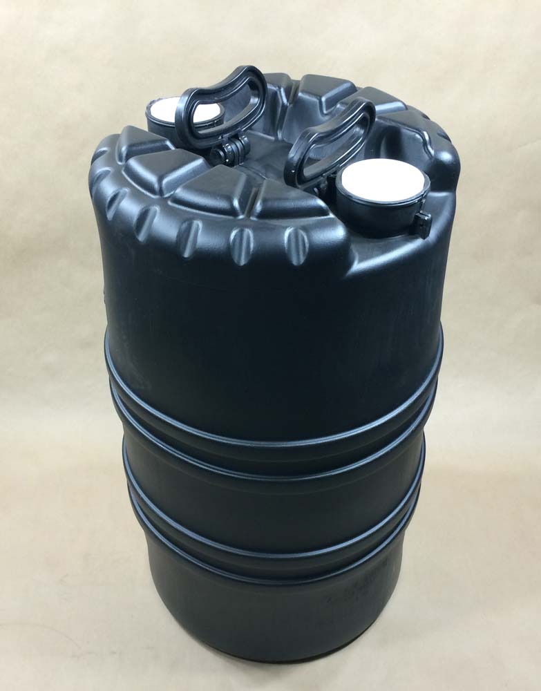  15 Gallon    Black  Closed Top Round  Plastic   Drum
