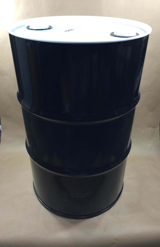  55 Gallon    Black  Round  Steel   Drum