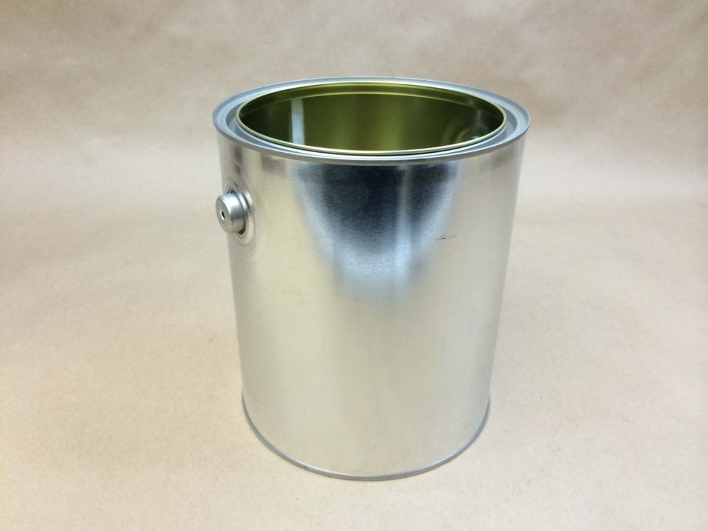  1 Gallon   Open Head Silver  Paint  Tin   Can Only