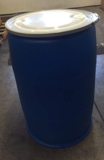  57 Gallon   Open Head Blue  Round  Plastic   Drum