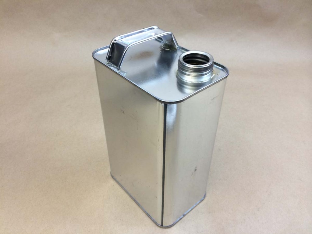  Half Gallon   1.25 Silver  Rectangular  Tin   Can