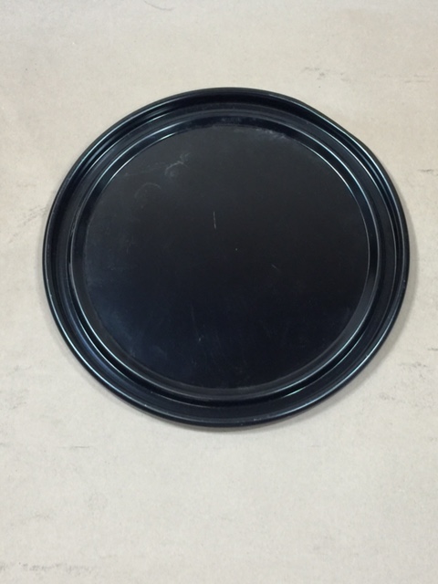      Black  Round  Steel   Dish Cover