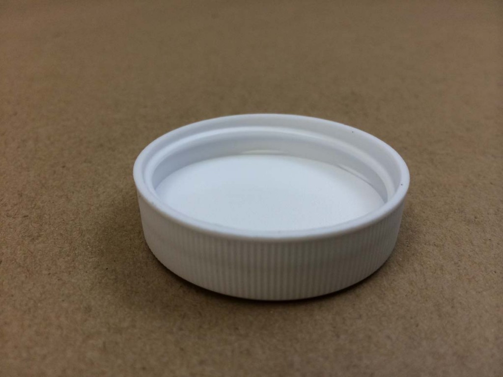     43 400 White  Ribbed Sides/Stipple Top  Plastic   Cap