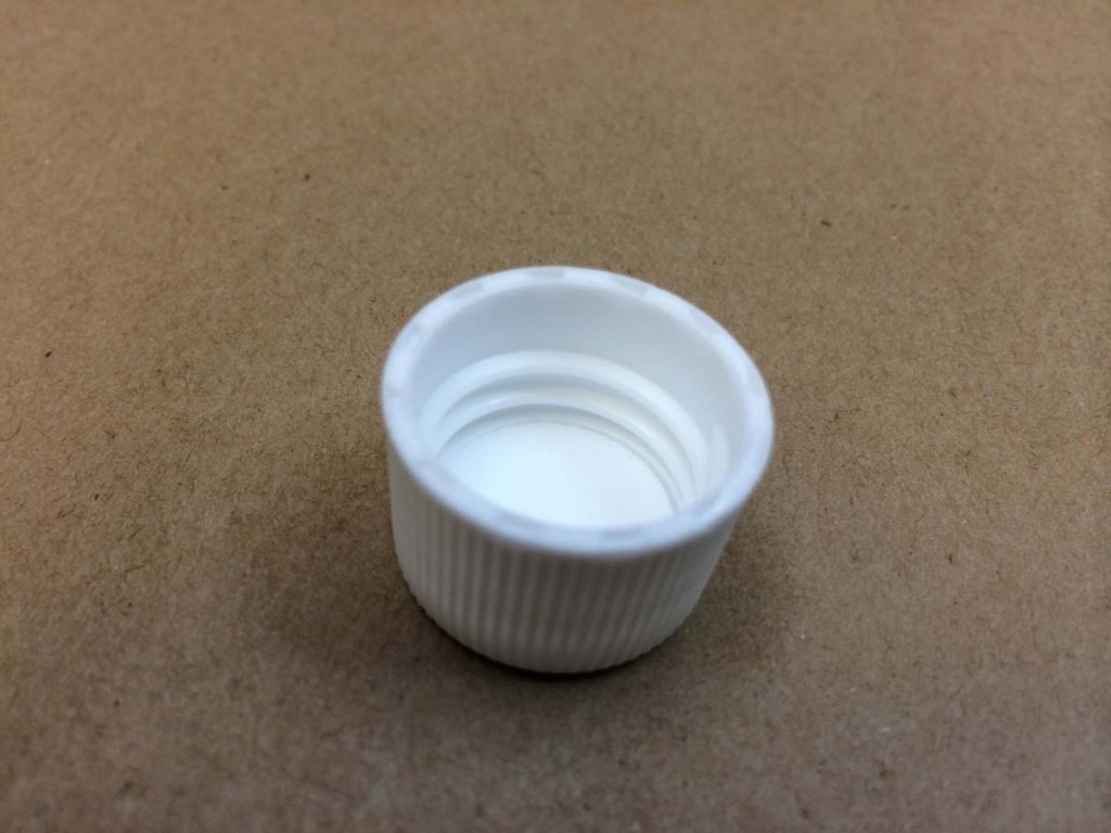     20 410 White  Ribbed Sides/Stipple Top  Plastic   Cap