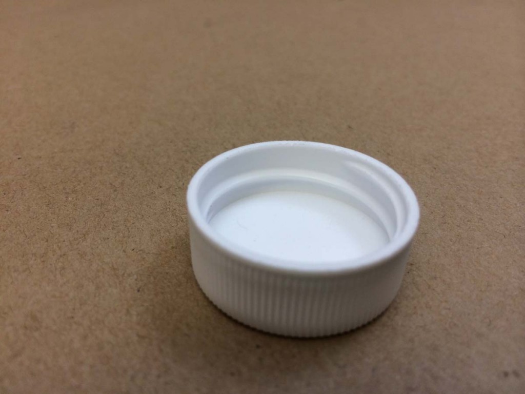     28 400 White  Ribbed Sides/Smooth Top  Plastic   Cap