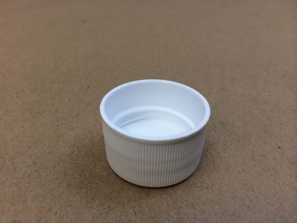     28 410 White  Ribbed Sides/Matte Top  Plastic   Cap