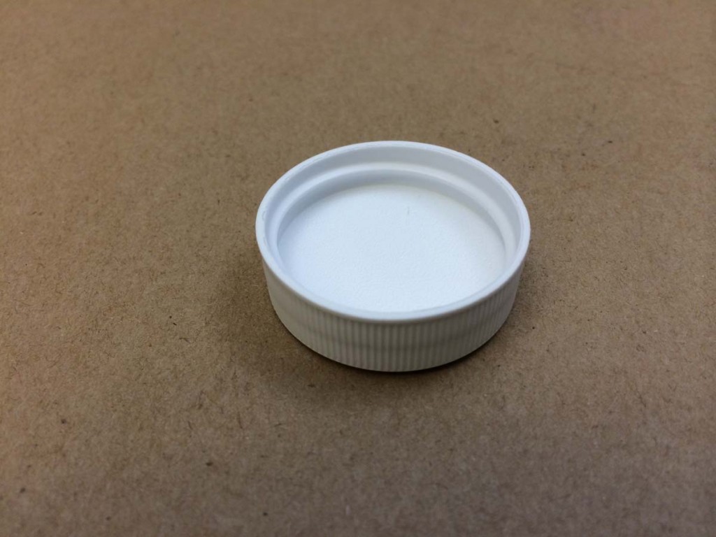     33 400 White  Ribbed Sides/Stipple Top  Plastic   Cap