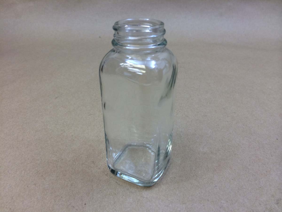  4 oz.   33400 Flint/Clear  Square  Glass   Jar