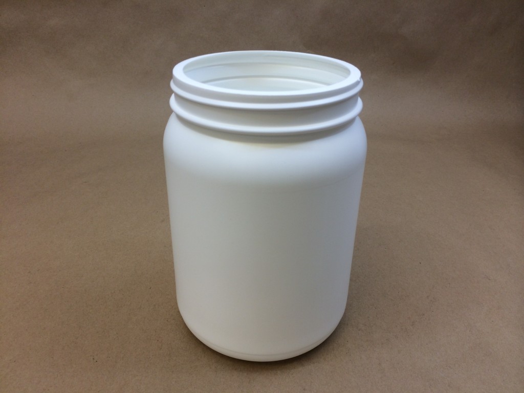  48 oz.   110 400 White  Round  Plastic   Jar