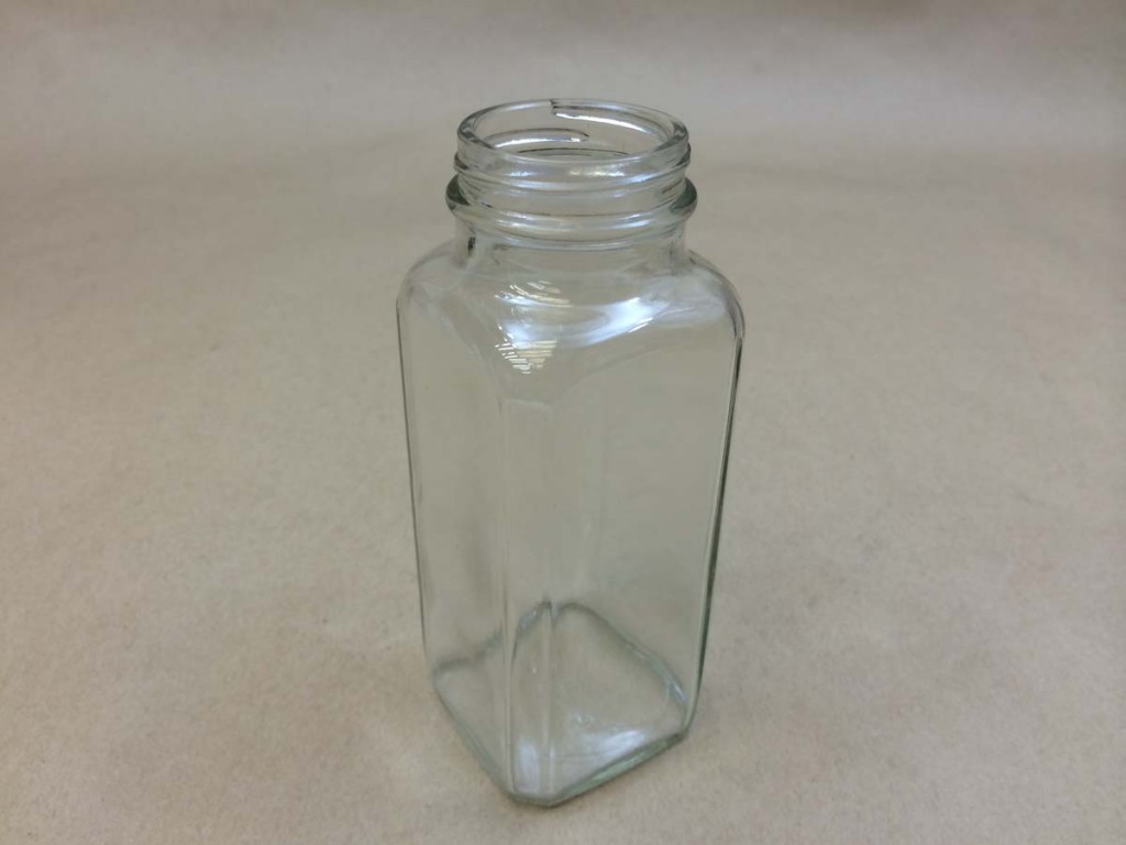  8 oz.   43 400 Flint/Clear  Square  Glass   Jar