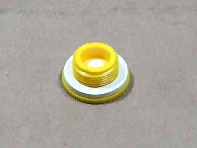  3/4 Inch    Yellow  Round  Plastic   Yellow Vent Plug - EPDM Gasket - Fine Thread