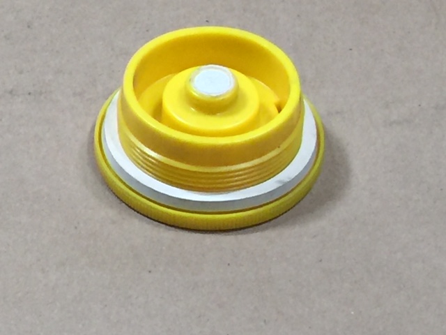 2 Inch   2 Inch Yellow  Round  Plastic   Yellow NPS Fine Thread Vent Plug w/EPDM Gasket