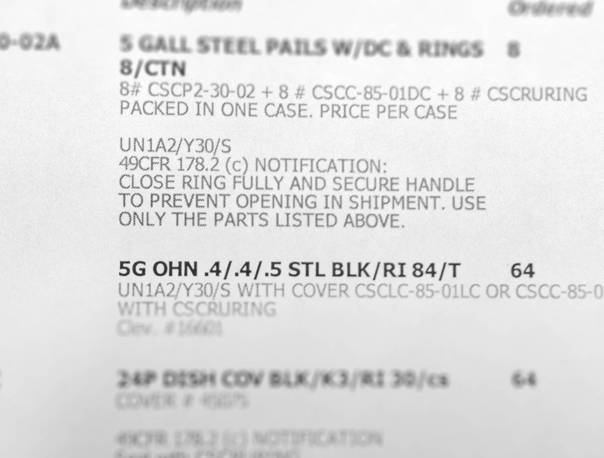 Closing Instructions Yankee Containers Drums, Pails, Cans, Bottles, Jars, Jugs and Boxes