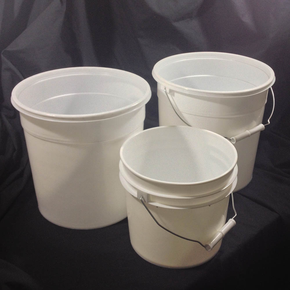 2.5 Gallon White HDPE Plastic Round Ice Cream Tub