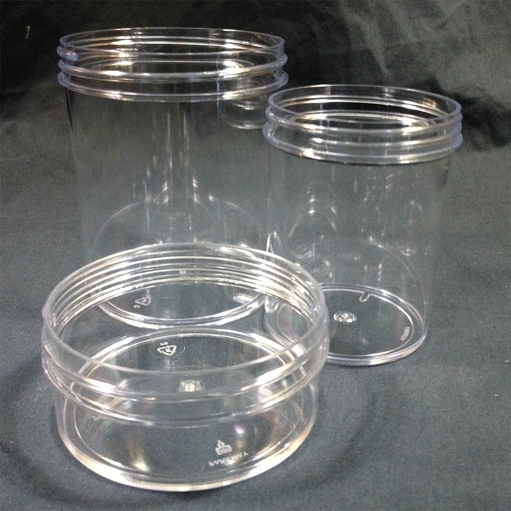 Polystyrene Plastic Jars – Crystal Clear