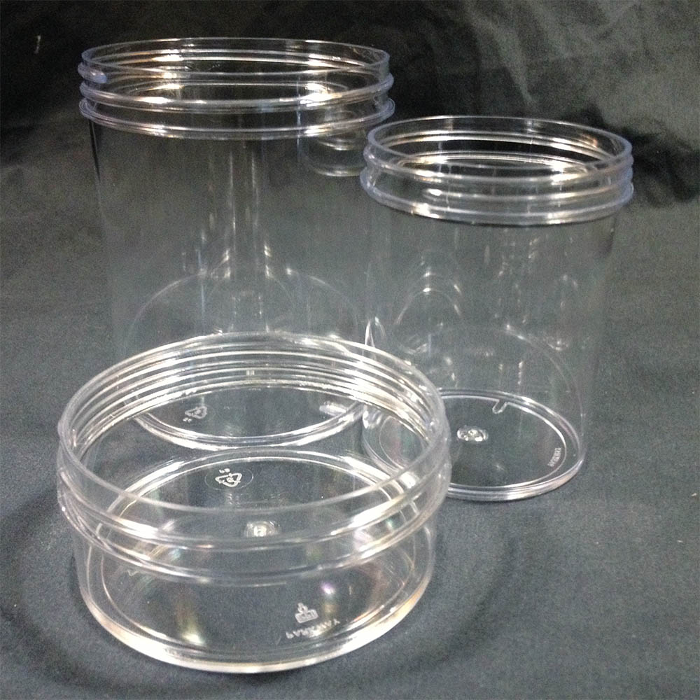 8 OZ WIDE MOUTH POLYSTYRENE JAR WITH LID