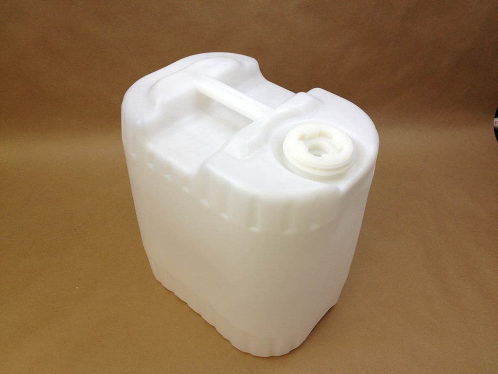 jerrican, carboy, 5 gallon plastic drum.