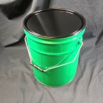 green steel pails, gasketed dish cover