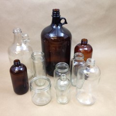 Gallon glass (128 oz.) jugs