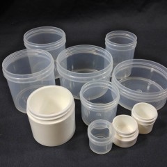 Large Assortment of Straight Sided Injection Molded Plastic Jars