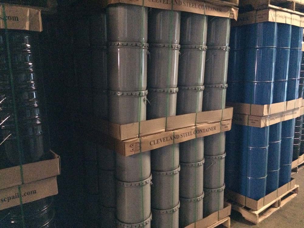 Straight Sided Steel Pails in tray pack.