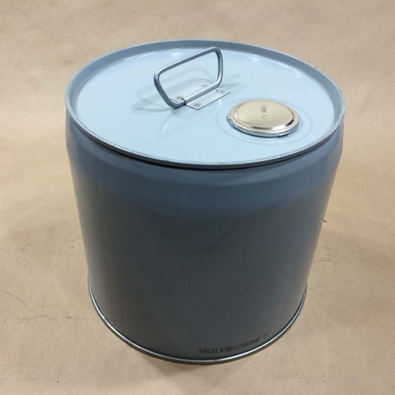 3.5 Gallon Grey Steel Closed Head (Tight Head) Pail or Drum Yankee