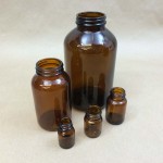 CC Round Amber Glass Jars