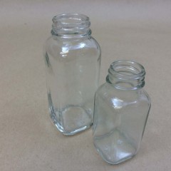 Powder Square Glass Jars