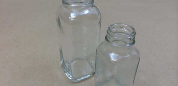 Powder Square Glass Jars