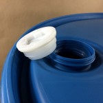 55 gallon tight head plastic drum, closed top plastic barrel, drum plug, drum bung