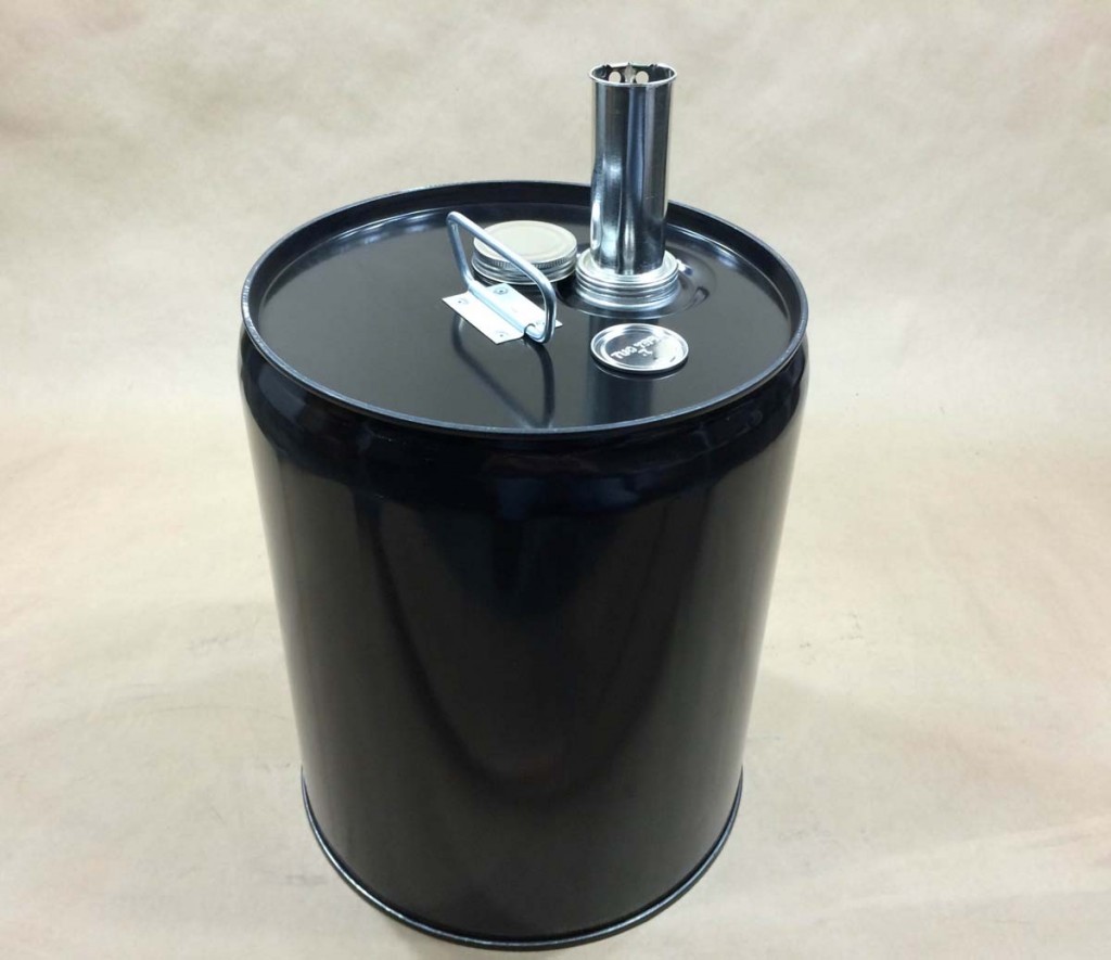 24 Gauge Steel Metal Bucket Lid, Rust Inhibitor, Rieke Flexspout ™ - Black