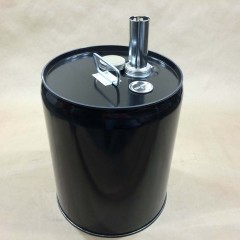 5 Gallon Black Steel Pail with Screw Cap and Push/Pull Spout