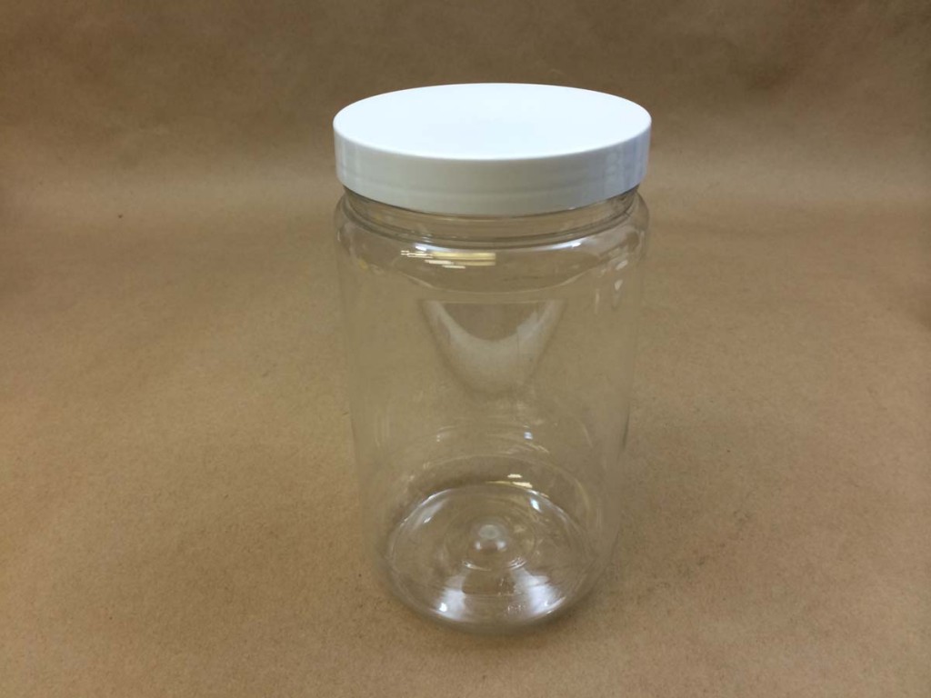 1 Gallon Clear Plastic Jars with Ribbed Liner Screw On Lids, BPA Free, PET  Plastic, Made in USA, Bulk Storage Containers 2 Pack (1 Gallon (Square))