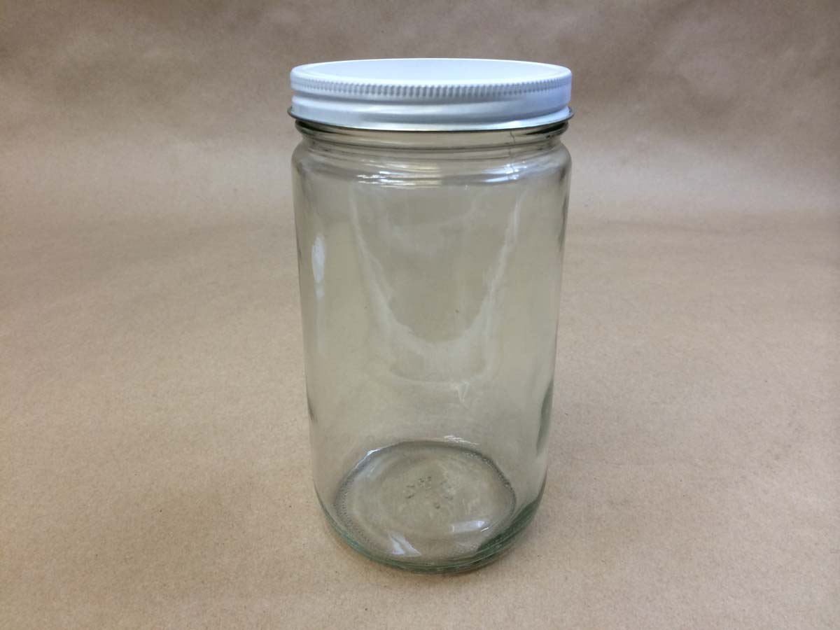 32 Oz/Quart Straight Sided Glass Jar shwon with Metal Cap