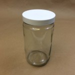 32 Oz/Quart Straight Sided Glass Jar Shown with Plastic Cap