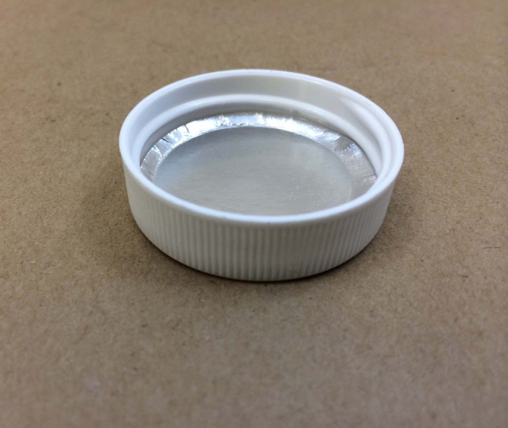 24-400 White Metal Cap with Pulp/Aluminum Foil Liner, Each