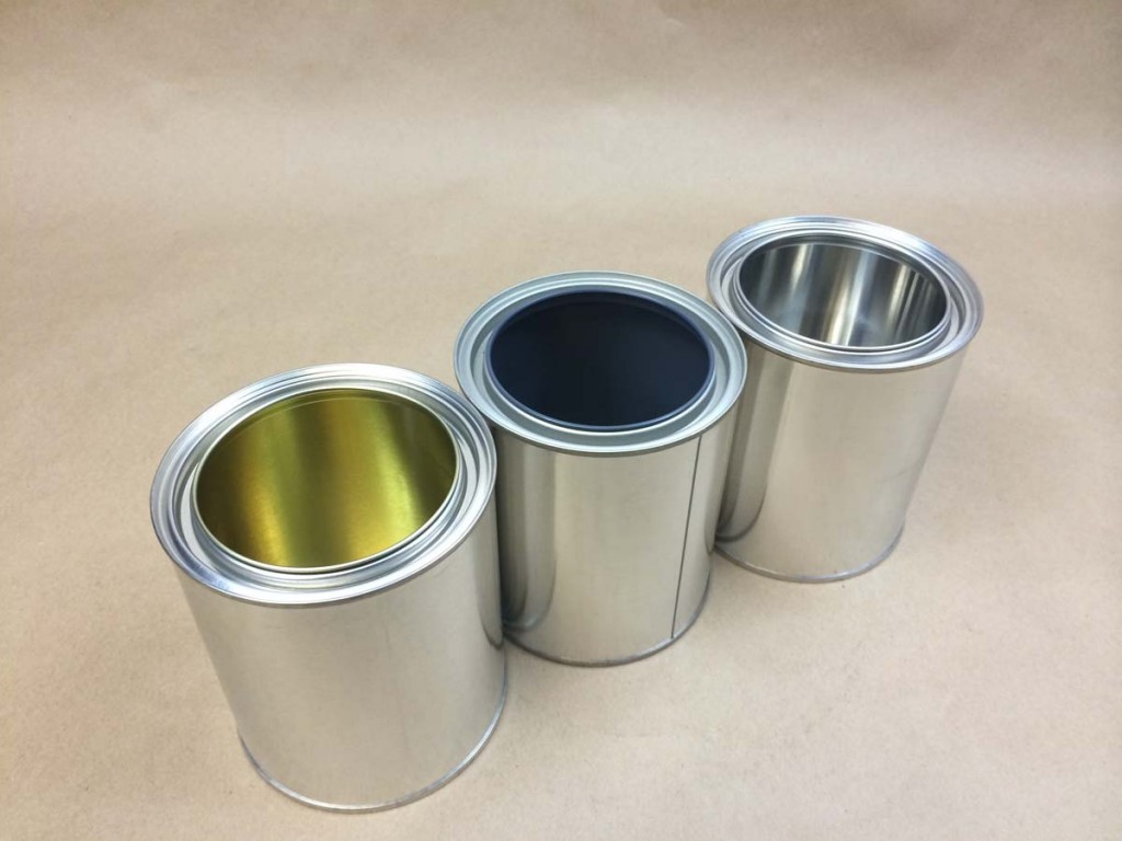 Empty Quart Paint Cans - Tin, Epoxy Lined