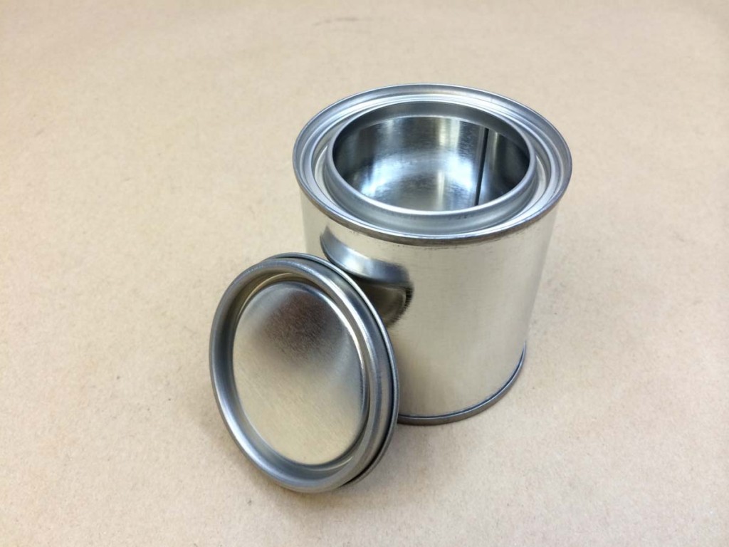 1/2 Pint Metal Paint Can with Lid, Gold Phenolic Lined